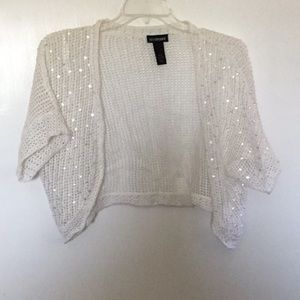 White Shrug with sequin embellishment